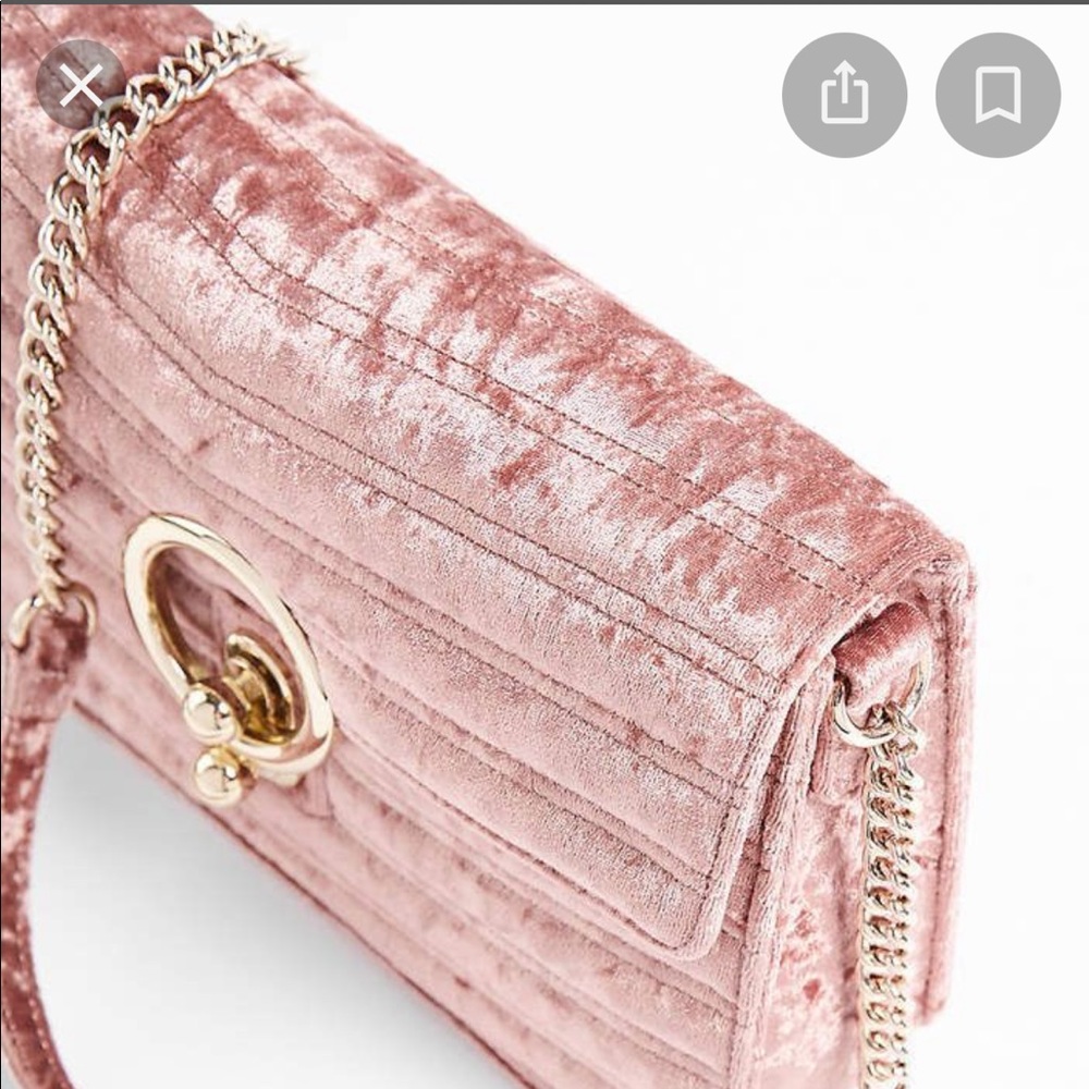 Express Velvet O-Ring Shoulder Bag soft pink